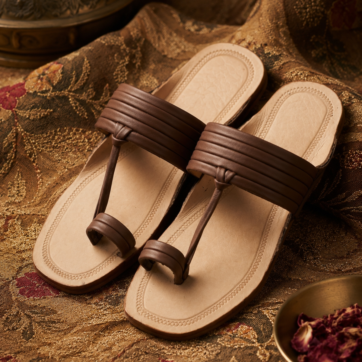 Brown Rajneeti Chappal