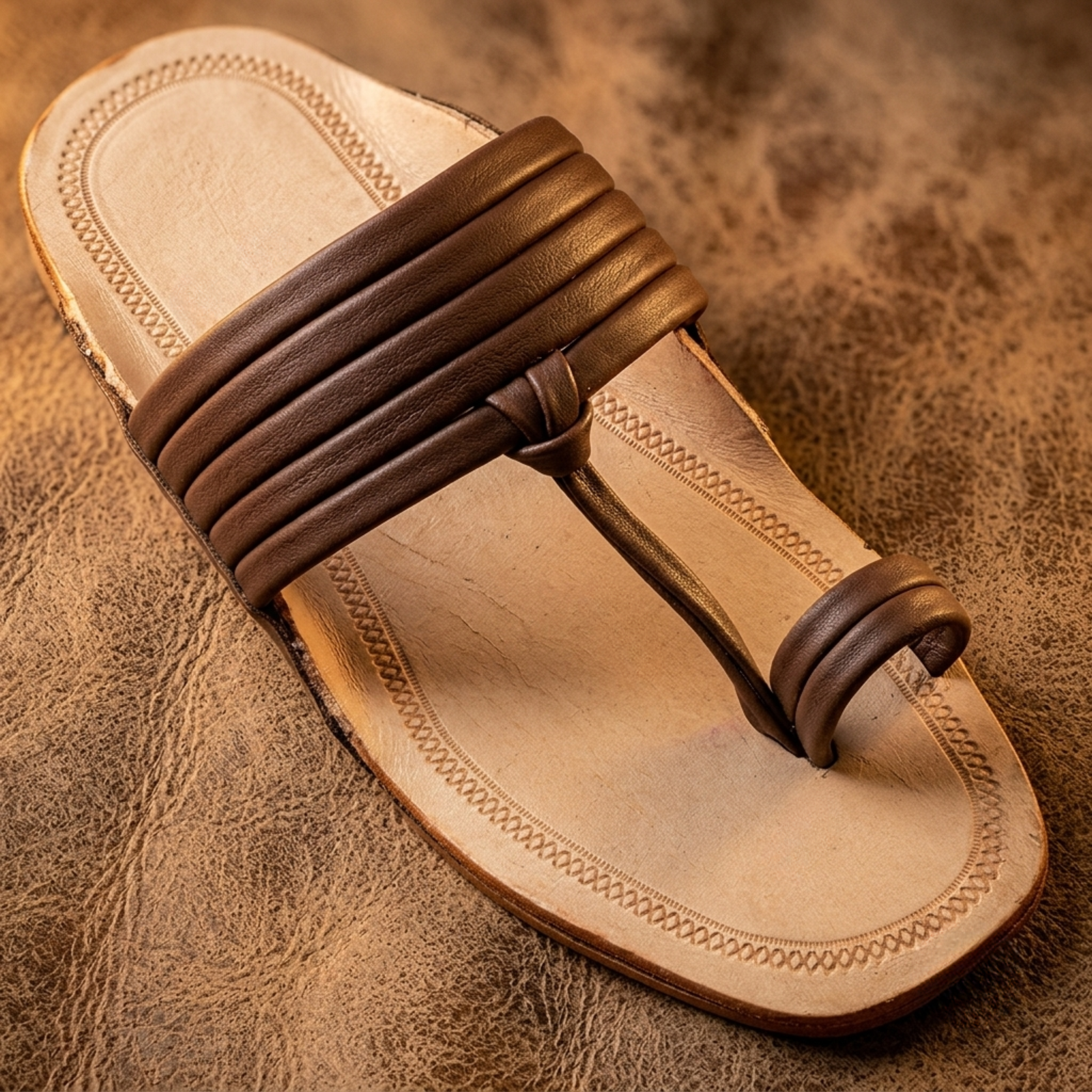 Brown Rajneeti Chappal